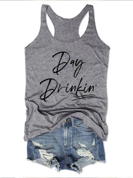 Day Drinkin Tank Top, Gray, Tank Tops