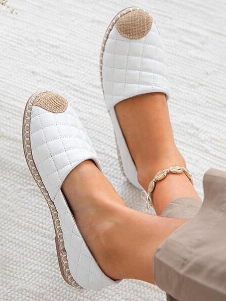 Women's PU Flat Heel Flats Espadrille Slip On With Crisscross shoes, White, Shoes
Women's PU Flat Heel Flats Espadrille Slip On With Crisscross shoes, White, Shoes
