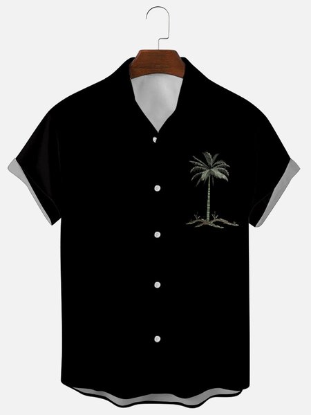Coconut Tree Classic Shirts & Tops, Black, Men's shirts