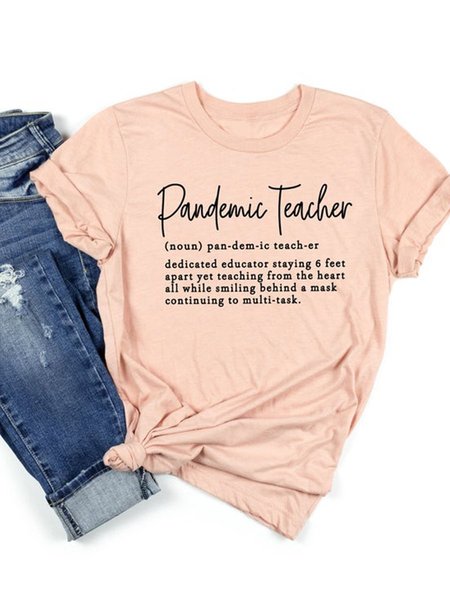 Pandemic Teacher Women Tee, Pink, T-shirts