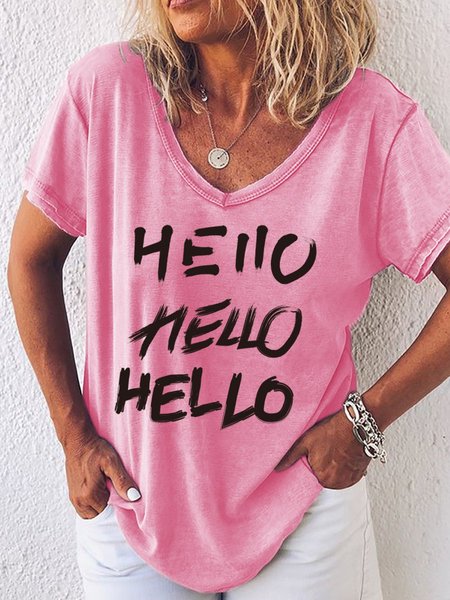 Hello Hello Hello Women T-shirt, Pink, T-shirts