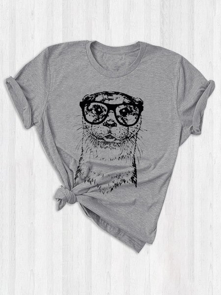 Otter Friends T Shirts, Gray, T-shirts