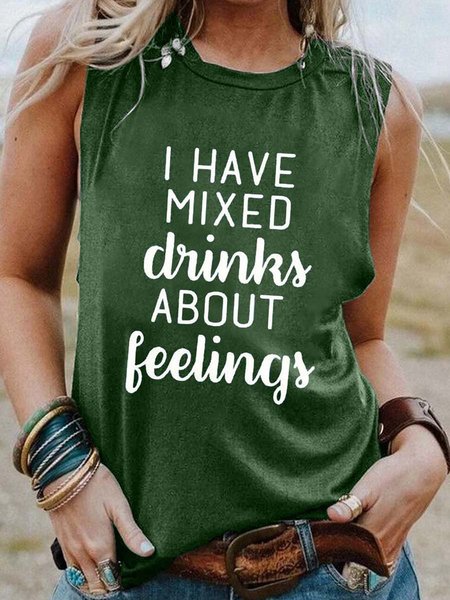 I Have Mixed Drinks About Feelings Graphic Sleeveless Tank Top, Dark green, Tank Tops
I Have Mixed Drinks About Feelings Graphic Sleeveless Tank Top, Dark green, Tank Tops