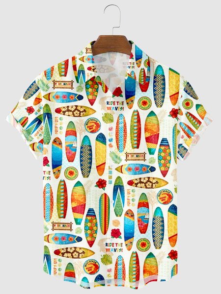 Mens Surf Skateboard Print Lapel Casual Loose Short Sleeve Hawaiian Shirt, White, Men's shirts
Mens Surf Skateboard Print Lapel Casual Loose Short Sleeve Hawaiian Shirt, White, Men's shirts