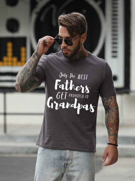 Only the Best Fathers Get Promoted to Grandpas Tshirt, Deep gray, Tops