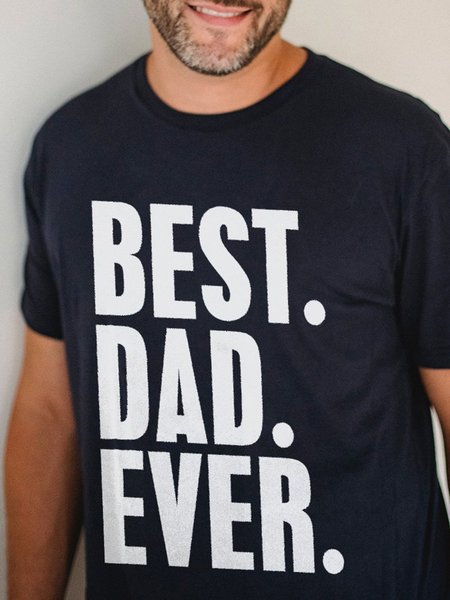 Best Dad Ever Father's Day Gift Cotton Men's T-shirt, Black, T-shirts