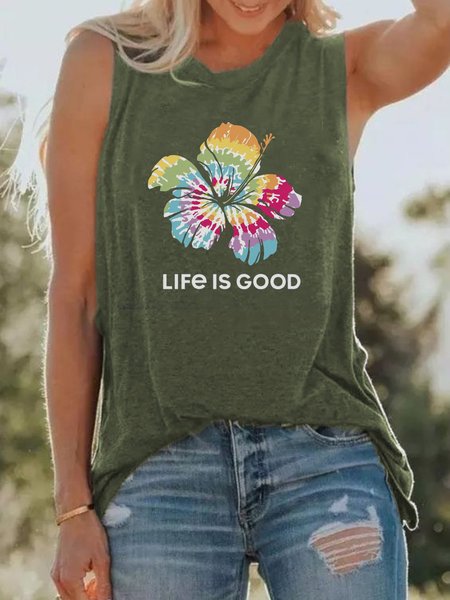 Floral Casual T-shirt, Green, T-Shirts 
Floral Casual T-shirt, Green, T-Shirts