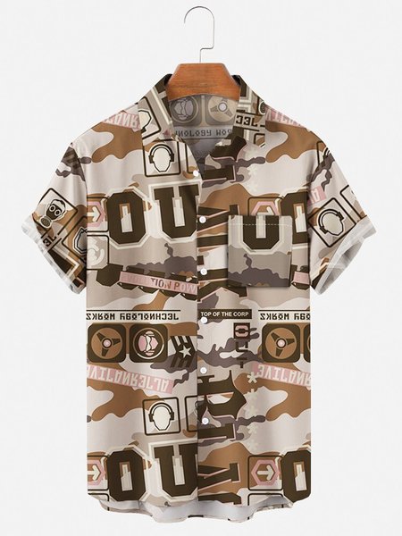 Mens Army Camouflage Print Casual Lapel Pocket Short Sleeve Hawaiian Shirts, Khaki, Men's Floral shirt
Mens Army Camouflage Print Casual Lapel Pocket Short Sleeve Hawaiian Shirts, Khaki, Men's Floral shirt