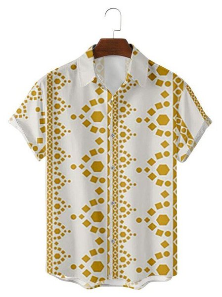 Mens Geometric Print Lapel Casual Loose Short Sleeve Hawaiian Shirt, White, Short Sleeves Shirts
Mens Geometric Print Lapel Casual Loose Short Sleeve Hawaiian Shirt, White, Short Sleeves Shirts