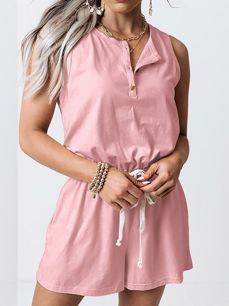 Holiday Cotton-Blend One-Pieces Solid Color Sleeveless Button Casual Jumpsuit, Pink, Jumpsuits&Rompers
Holiday Cotton-Blend One-Pieces Solid Color Sleeveless Button Casual Jumpsuit, Pink, Jumpsuits&Rompers