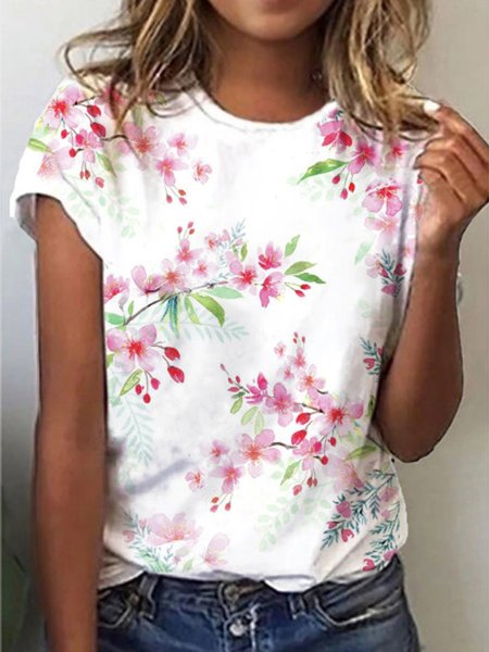 Short Sleeve Casual Shirts & Tops, White, T-Shirts