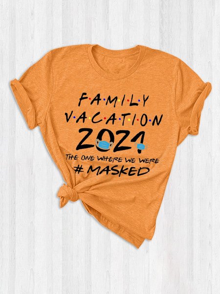 Family Vacation 2021 Friends Tee, Orange, T-shirts
