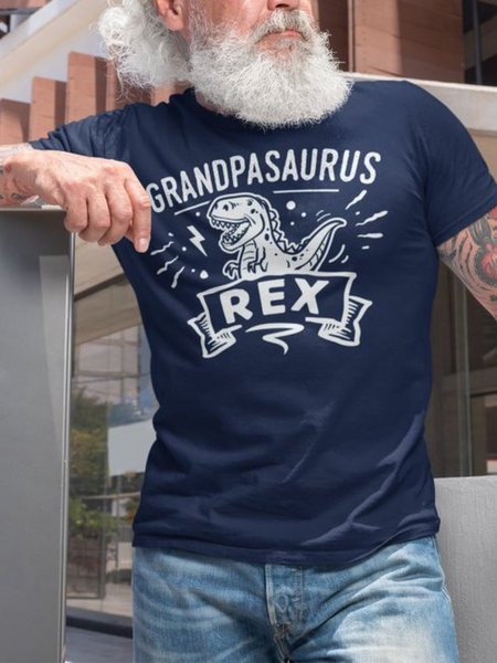 Casual Crew Neck T-shirt, Blue, T-Shirts