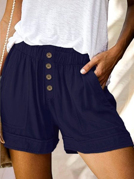 Casual daily loose shorts, Blue, Shorts