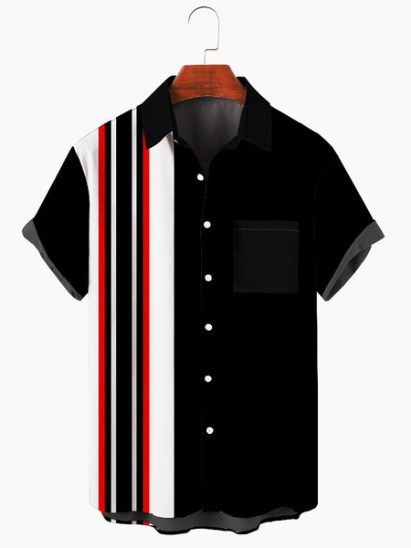 Mens Striped Print Casual Lapel Pocket Short Sleeve Hawaiian Shirts, Black, Men's shirts
Mens Striped Print Casual Lapel Pocket Short Sleeve Hawaiian Shirts, Black, Men's shirts