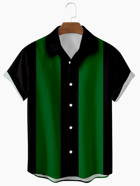 Men's striped color block stitching loose and comfortable shirt, Green, Men's shirts
Men's striped color block stitching loose and comfortable shirt, Green, Men's shirts