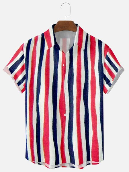 Men's comfortable and fashionable shirts, Red, Men's Floral shirt