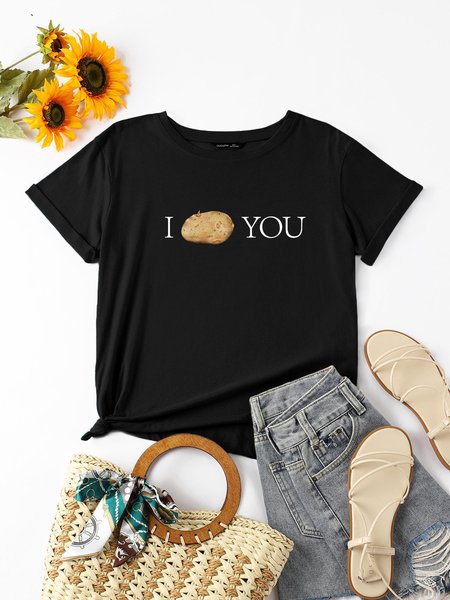 I Potato You Women T-Shirt, Black, Tops