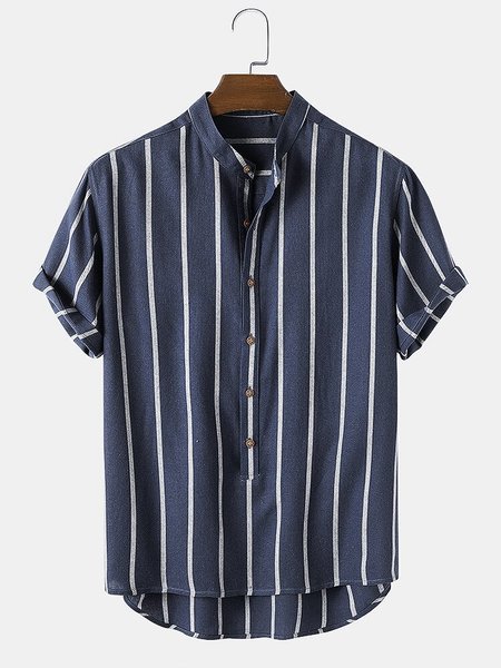 Men's Stripe National Style Short Sleeve Casual Loose Shirt, Navy blue, Men's shirts
Men's Stripe National Style Short Sleeve Casual Loose Shirt, Navy blue, Men's shirts