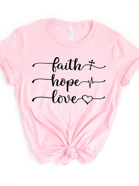 Faith Hope Love Shirt, Pink, T-shirts