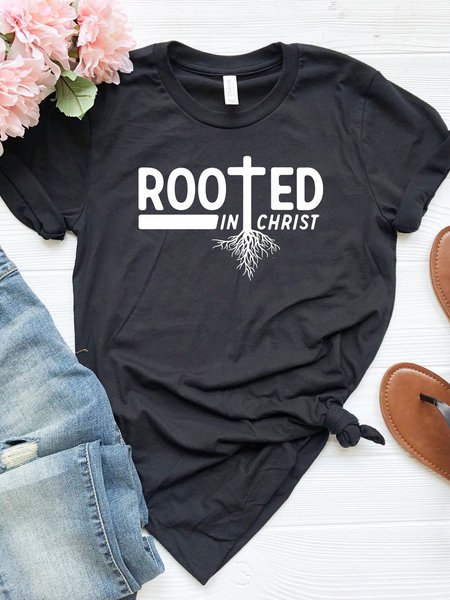 Rooted In Christ Shirt, Black, T-shirts