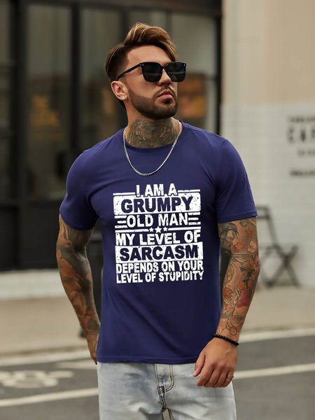 I Am A Grumpy Old Man Graphic Tee, Deep blue, T-shirts
