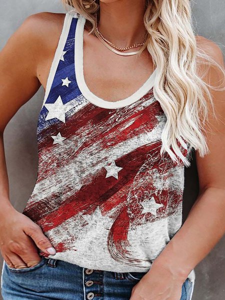Crew Neck Casual Sleeveless Shift Shirts & Tops, Wine red, Tanks & Camis