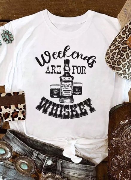 Weekend Are For Whisky Women Tshirt, White, T-shirts
