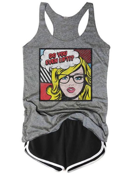 Do You Even Lift Tank, Gray, Tank Tops