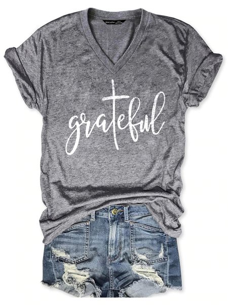 Grateful Women T-Shirt, Gray, T-shirts