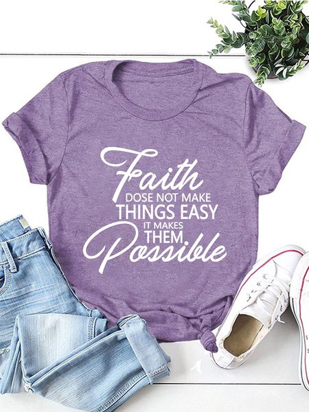 Faith Dose Not Make Things Easy It Makes Them Possible Women T-Shirt, Purple, T-shirts
Faith Dose Not Make Things Easy It Makes Them Possible Women T-Shirt, Purple, T-shirts