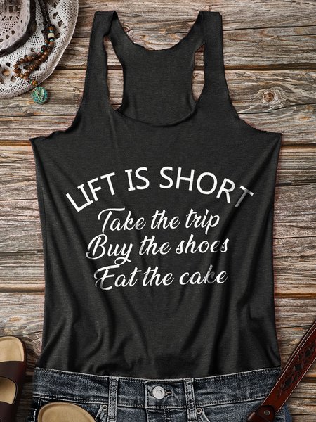 Life Is Short Take The Trip Women Tank, Black, Tank Tops