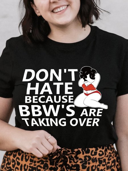 Plus Size Don't Hate Because BBWs Are Taking Over Women's Crop Shirts & Tops, Black, T-shirts
Plus Size Don't Hate Because BBWs Are Taking Over Women's Crop Shirts & Tops, Black, T-shirts