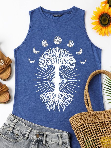 Tree Of Life And Sun Moon Cotton-Blend Casual Sleeveless Shirts & Tops, Light blue, Tank Tops
Tree Of Life And Sun Moon Cotton-Blend Casual Sleeveless Shirts & Tops, Light blue, Tank Tops