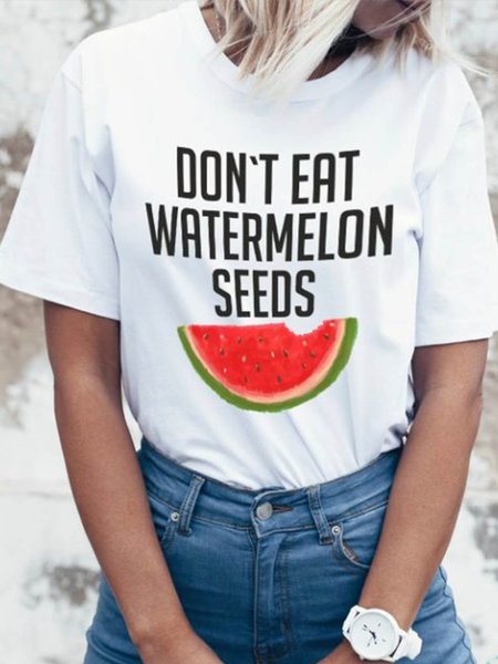 Don’t Eat Watermelon Vegan tshirt, White, T-shirts
