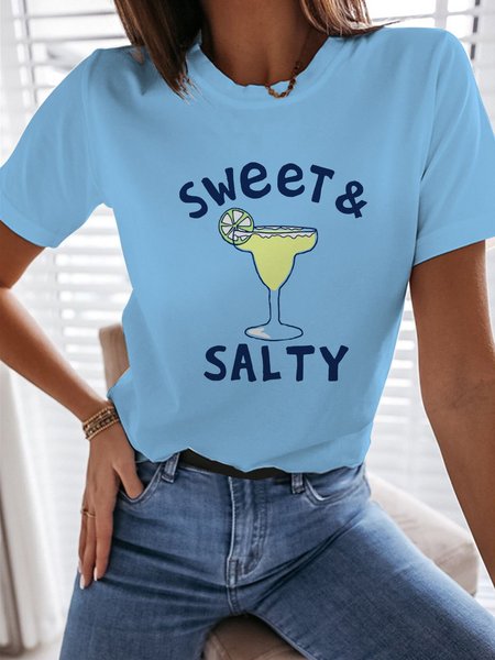 Sweet & Salty Margarita Graphic Tee, Light blue, T-shirts
