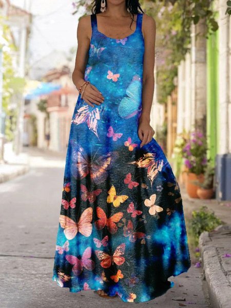 Casual Dresses, Blue, Tie dye dress