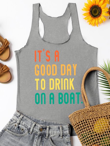 It's A Good Day To Drink On A Boat Women's Sleeveless Shift Casual Cotton-Blend Shirts & Tops, Gray, Tank Tops
It's A Good Day To Drink On A Boat Women's Sleeveless Shift Casual Cotton-Blend Shirts & Tops, Gray, Tank Tops