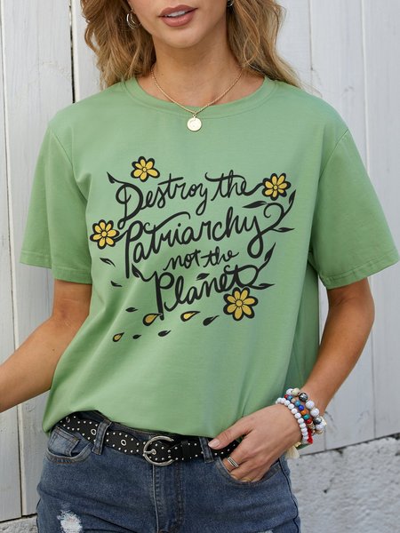 Destroy The Patriarchy Not The Planet Casual Cotton-Blend Short Sleeve Shirts & Tops, Army green, T-shirts
Destroy The Patriarchy Not The Planet Casual Cotton-Blend Short Sleeve Shirts & Tops, Army green, T-shirts