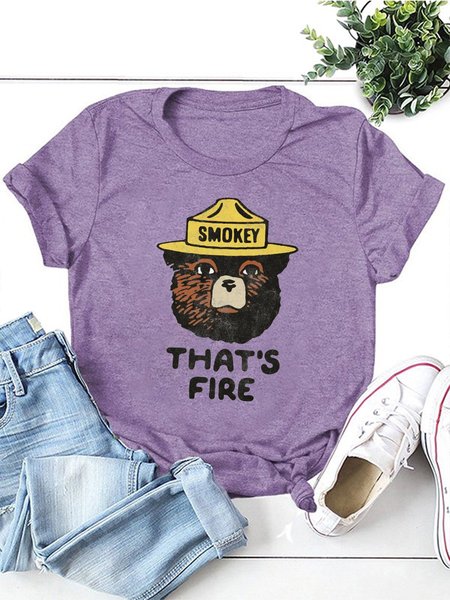 That's Fire Funny Camping Shirts & Tops, Purple, T-shirts
