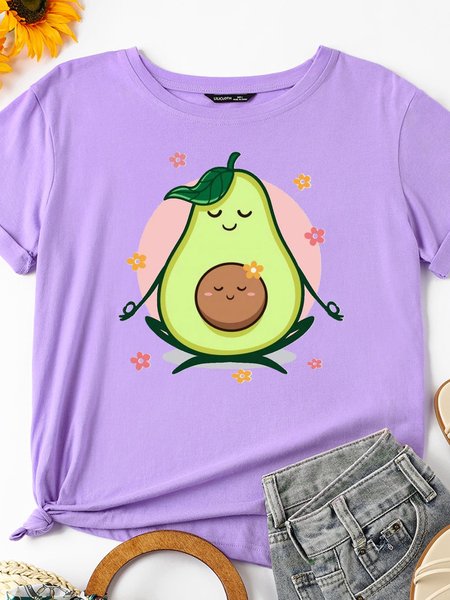 Funny Avocado And Flowers Crew Neck Casual Short Sleeve Shirts & Tops, Purple, T-shirts
Funny Avocado And Flowers Crew Neck Casual Short Sleeve Shirts & Tops, Purple, T-shirts