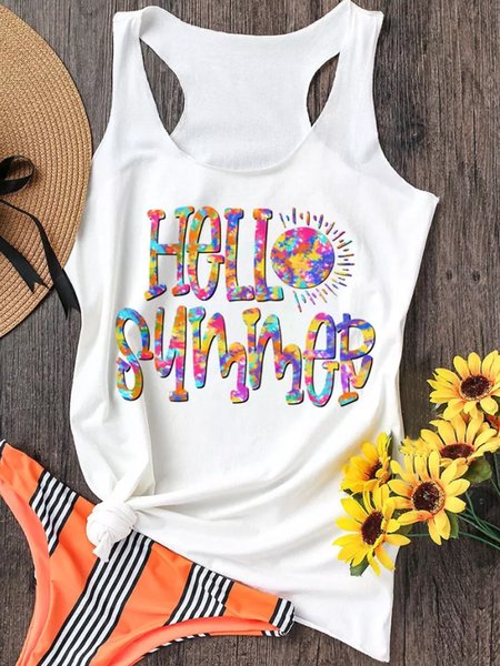 Hell Summer Women Tank Top, White, Tank Tops