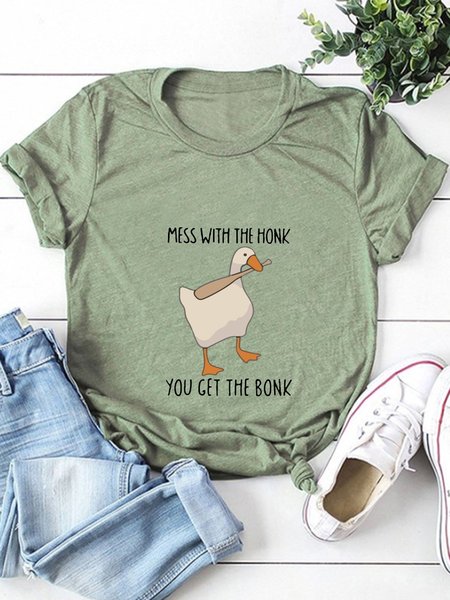 Mess With The Honk You Get The Bonk Casual Short Sleeve Crew Neck Shirts & Tops, Army green, T-shirts
Mess With The Honk You Get The Bonk Casual Short Sleeve Crew Neck Shirts & Tops, Army green, T-shirts