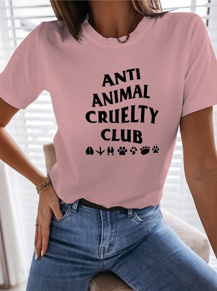 Anti Animal Cruelty Club Animal Footprints Women's round neck T-shirt, Pink, T-shirts
Anti Animal Cruelty Club Animal Footprints Women's round neck T-shirt, Pink, T-shirts