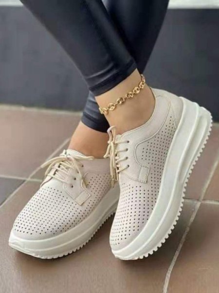 Pu All Season Sneakers, Gray, Flats & Loafers