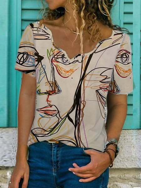 Vintage Casual Shift Short Sleeve Jersey Shirts & Tops, Light brown, T-Shirts
Vintage Casual Shift Short Sleeve Jersey Shirts & Tops, Light brown, T-Shirts
