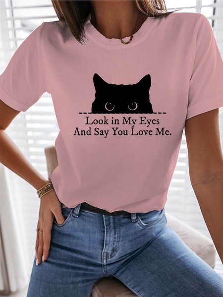 Look In My Eyes And Say You Love Me Black Cat Women's round neck T-shirt, Pink, T-shirts
Look In My Eyes And Say You Love Me Black Cat Women's round neck T-shirt, Pink, T-shirts