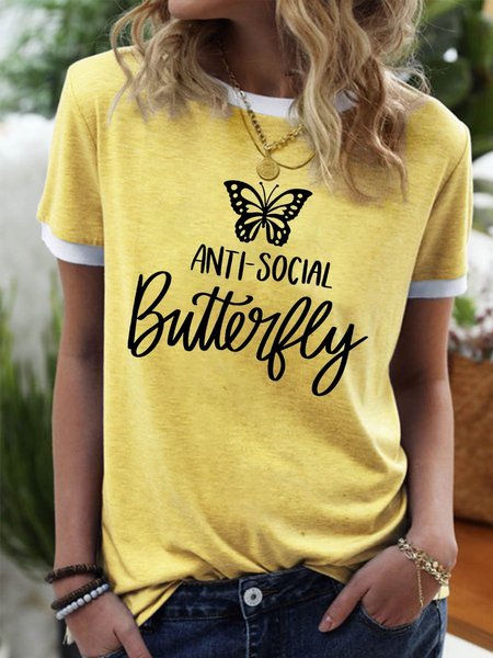 Antisocial Butterfly Women's Short Sleeve Cotton-Blend Shirts & Tops, Yellow, T-shirts
Antisocial Butterfly Women's Short Sleeve Cotton-Blend Shirts & Tops, Yellow, T-shirts