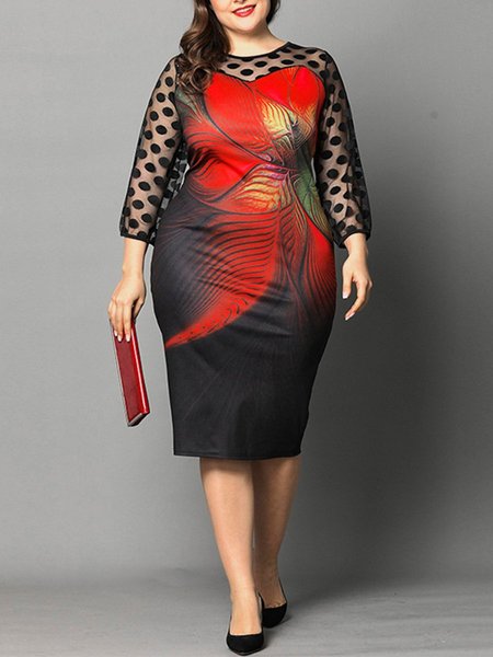 Crew Neck Polka Dots 3/4 Sleeve Evening Dresses, Multicolor, Floral Dresses
Crew Neck Polka Dots 3/4 Sleeve Evening Dresses, Multicolor, Floral Dresses