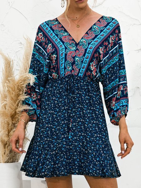 Boho Holiday 3/4 Sleeve V neck Floral-print Dresses, Purplish blue, Boho dresses
Boho Holiday 3/4 Sleeve V neck Floral-print Dresses, Purplish blue, Boho dresses
